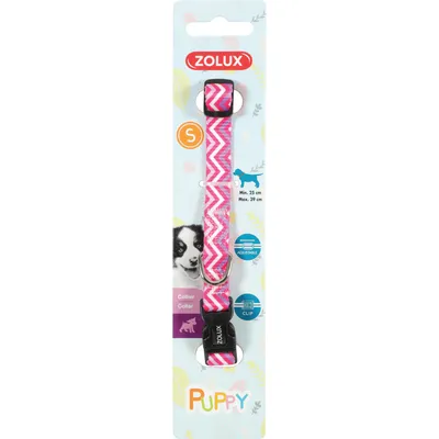 Collier PUPPY PIXIE 13 mm 25 à 39 cm couleur rose pour chiots