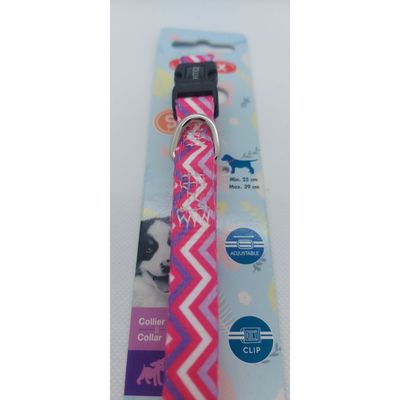 Collier PUPPY PIXIE 13 mm 25 à 39 cm couleur rose pour chiots