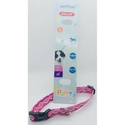 Collier PUPPY PIXIE 13 mm 25 à 39 cm couleur rose pour chiots