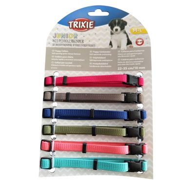 6 colliers M-L  22 à 35 cm x10 mm pour chiot couleurs différentes