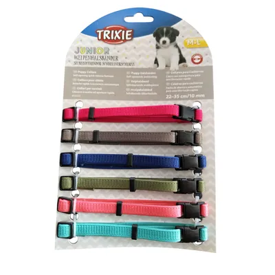 6 colliers M-L  22 à 35 cm x10 mm pour chiot couleurs différentes