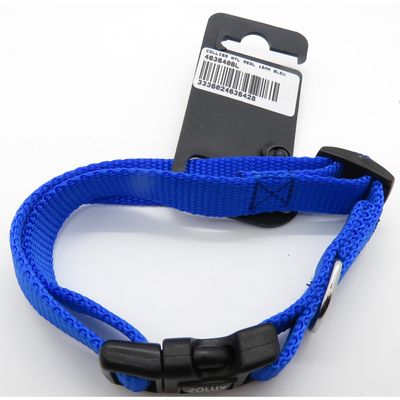 collier nylon  30 - 40  cm x 15 mm Bleu. pour chien.