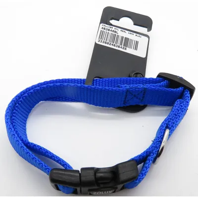 collier nylon  30 - 40  cm x 15 mm Bleu. pour chien.