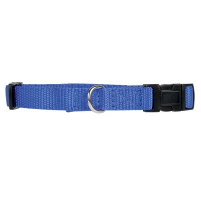 zolux - collier nylon  30 - 40  cm x 15 mm Bleu. pour chien.
