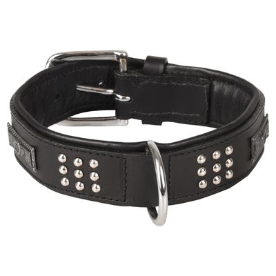 Flamingo Halsband Sedona Leder mit Nieten schwarz