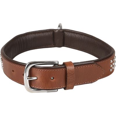 Collier Cuir SEDONA brun taille XL 47-55 cm pour chien.
