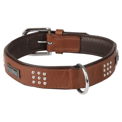 Collier Cuir SEDONA brun taille XL 47-55 cm pour chien.