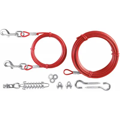 animallparadise - Câble d'attache acier avec longe 15 mètres pour chien max