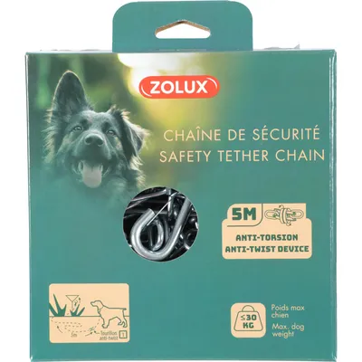 zolux - Chaîne de sécurité en acier 5 mètres maillon anti torsion pour chie