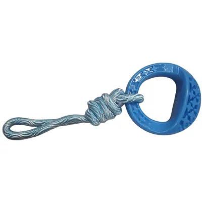 Anneau rond en TPR et corde 25 cm,  Samba, Jeux pour chien