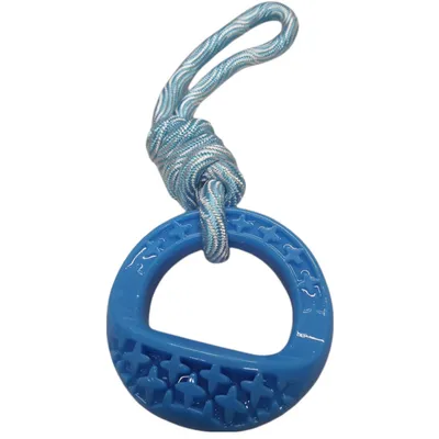 animallparadise - Anneau rond en TPR et corde 25 cm,  Samba, Jouet pour