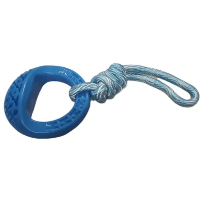 animallparadise - Anneau rond en TPR et corde 25 cm,  Samba, Jouet pour