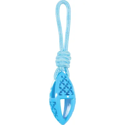 jeux pour chien ovale en TPR et corde longueur 27.5 cm ,