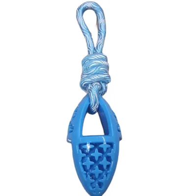 jeux pour chien ovale en TPR et corde longueur 27.5 cm ,