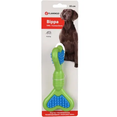 Flamingo - Jouet pour chien Bippa os torsadé à mâcher 15 cm TPR couleur alé