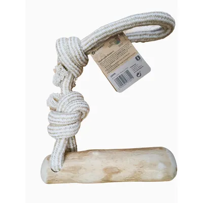 jeux corde à tirer avec bâton à mâché Green java 46 cm M pour chien