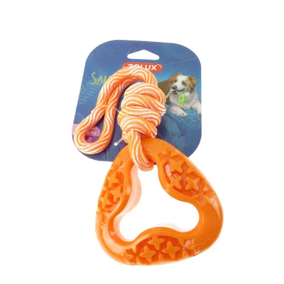 Anneau triangle en TPR et corde longueur total 24.5 cm , orange,  jeux pour