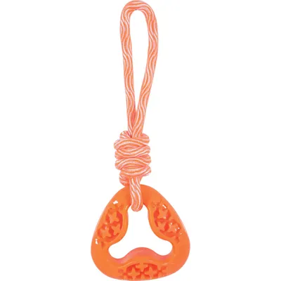 Anneau triangle en TPR et corde longueur total 24.5 cm , orange,  jeux pour