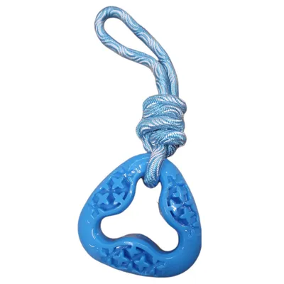 Anneau triangle en TPR et corde longueur total 24.5 cm,  jeux pour chie