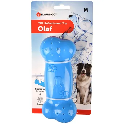 Flamingo - jouet rafraîchissant OLAF os pour chien en TPR longueur 16.5 cm