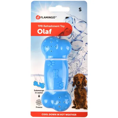 Flamingo - jouet rafraîchissant OLAF forme os pour chien en TPR longueur 11