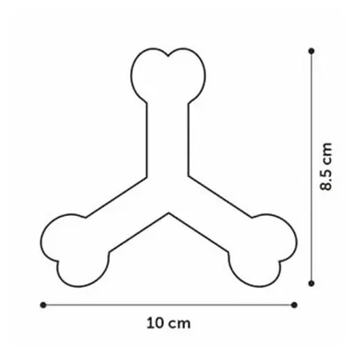 Jouet 10 cm pour chien Saveo os triple parfum boeuf caoutchouc