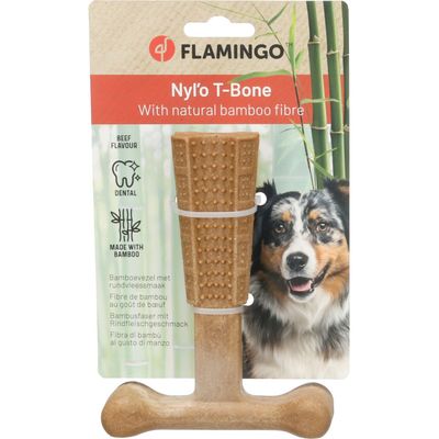 Jouet pour chiens en bambou et nylon avec gout de bœuf