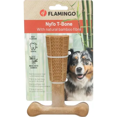 Jouet pour chiens en bambou et nylon avec gout de bœuf Jouet pour chiens en bambou et nylon avec gout de bœuf
