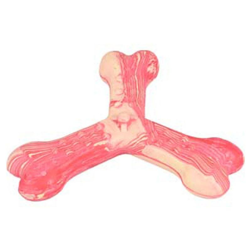 Flamingo - Jouet pour chien 12.5 cm .Saveo os triple parfum boeuf. caoutcho