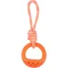 Jeux pour chien rond en TPR et corde 25 cm  couleur orange Samba.