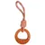 Jeux pour chien rond en TPR et corde 25 cm  couleur orange Samba.
