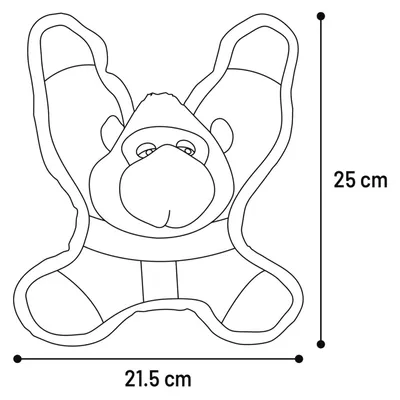 Flamingo - Jouet Gorille Gris 25 x 21.5 x 15 cm pour chien