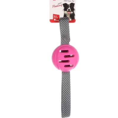 jeux balle rose avec poignées,  TPR, ø 6.5 cm, pour chien