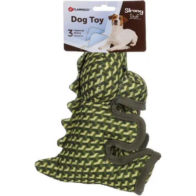animallparadise - Jouet Strong Stuff Dino vert 23 cm. pour chien.