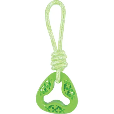 Anneau triangle en TPR et corde longueur total 24.5 cm, vert,  jeux pour ch