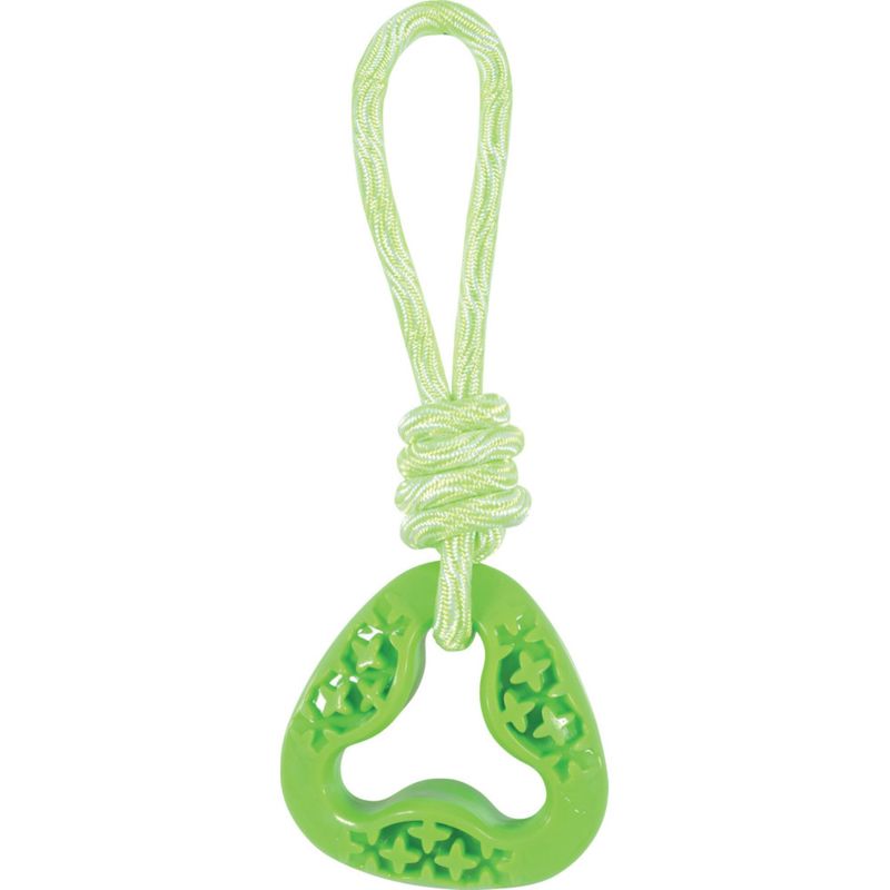 Anneau triangle en TPR et corde longueur total 24.5 cm, vert,  jeux pour ch