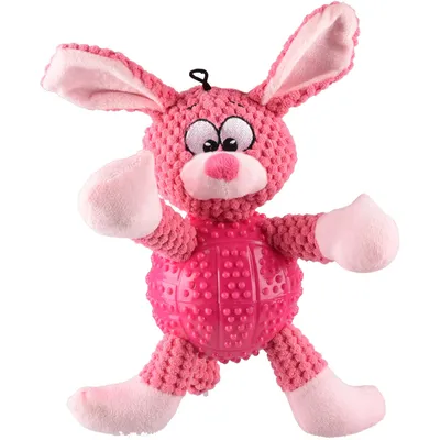Jouet Lapin BESS rose longueur 28 cm env. pour chien