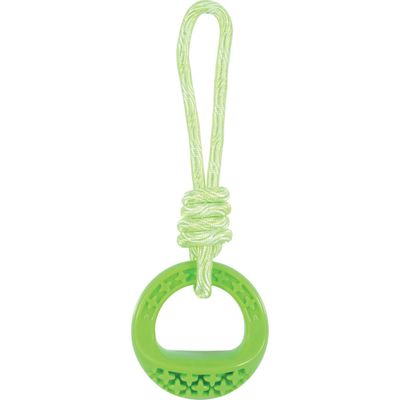 animallparadise - Anneau rond en TPR et corde 25 cm, vert, Samba Jeux pour