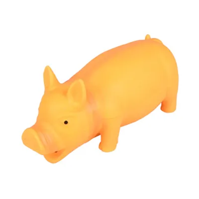 jouet en latex  a couinement pour chien  cochon Fiona orange 22 cm