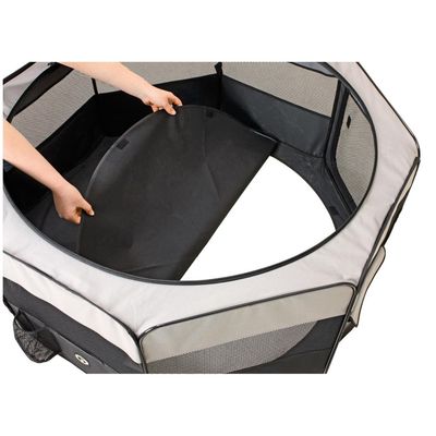 Enclos Flavio ø74 cm hauteur 35 cm couleur gris  pour petit chien.
