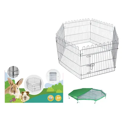 Vadigran - Parc hexagonal avec filet 60 x 60 cm pour chiot et lapin