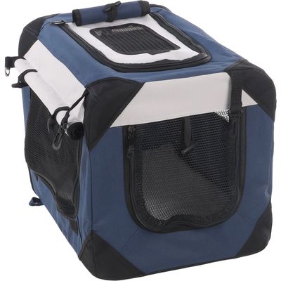 Flamingo - Cage de transport XS Geronimo Bleu 35 x 49.5 x H 35 cm pour chie