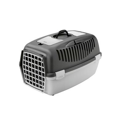 Cage gulliver 2, gris, taille 36 x 55 x 35 cm, transport pour chien max 8 k