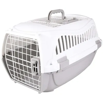 Cage de transport GLOBE S 37 x 57 X h 33 cm, gris pour chien max 9 kg