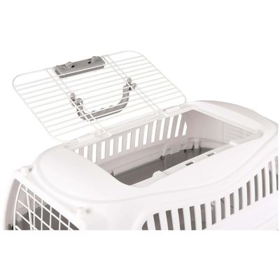Cage de transport GLOBE S 37 x 57 X h 33 cm, gris pour chien max 9 kg