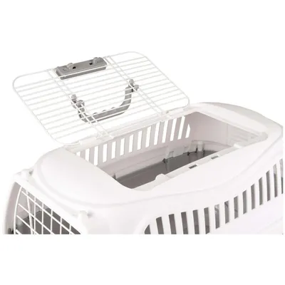 Cage de transport GLOBE S 37 x 57 X h 33 cm, gris pour chien max 9 kg
