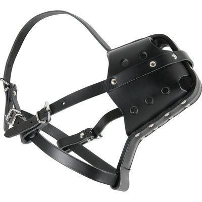 Muselière en cuir pour rottweiler pour chien.