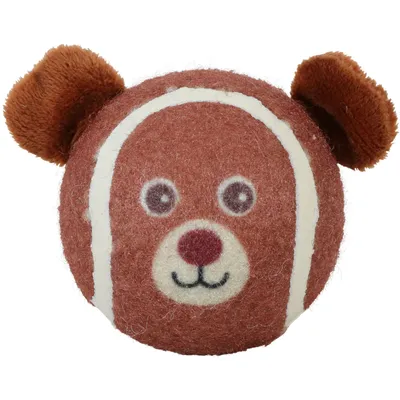 zolux - Balle de tennis ø 8 cm en forme d'animaux tête OURSON pour chien