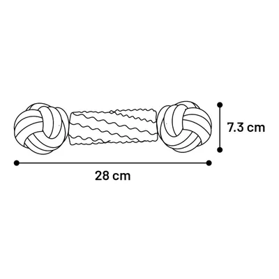 Flamingo - Jouet Balle nouée Cordon Bleu & Jaune ø 7 x 28 cm pour chien