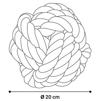 Flamingo - Jouet Balle nouée Bleu XXL ø 20 cm pour chien